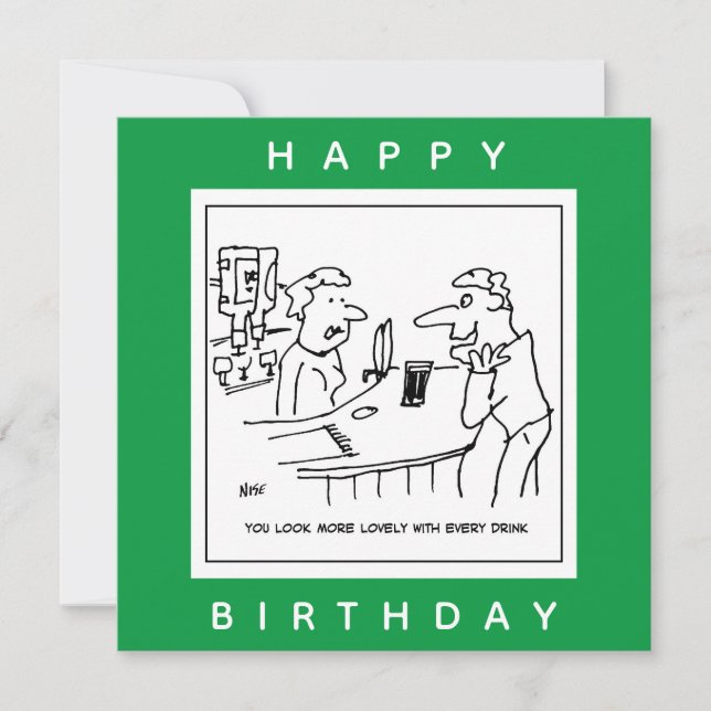 Carte Un homme qui flatte une barmaid dans un dessin d'u (Devant)