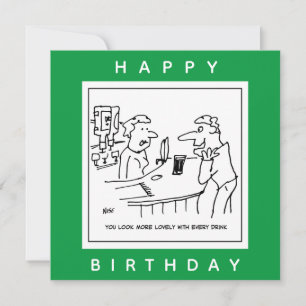 Carte Un homme qui flatte une barmaid dans un dessin d'u