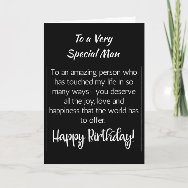CARTE **UN HOMME TRÈS SPÉCIAL** POUR VOTRE ANNIVERSAIRE (Devant)