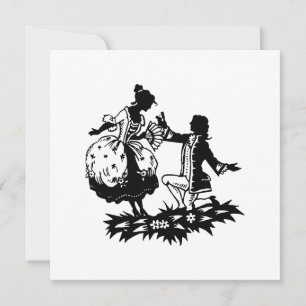 Carte Un homme victorien propose à la femme Silhouette A