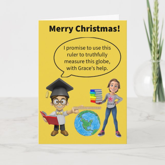 Carte Un jeu de mots amusant Il dirige le monde Joyeux N (Devant)