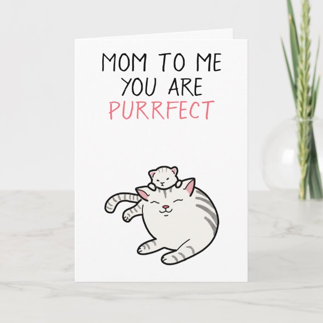 Carte Un jeu de mots amusant pour chat illustration Fête (Devant)