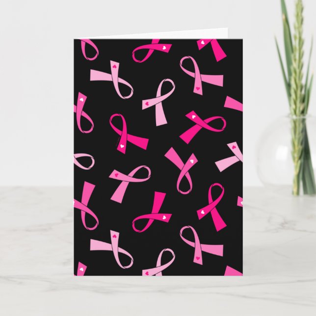 Carte Un joli Motif à ruban pour cancer du sein rose (Devant)