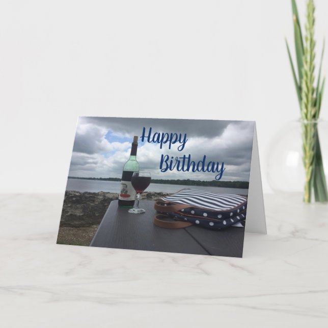 CARTE UN ***JOUR AU LAC*** SOUHAITS D'ANNIVERSAIRE (Devant)