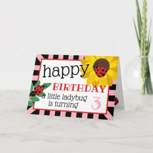 Carte Un joyeux anniversaire de petite coccinelle