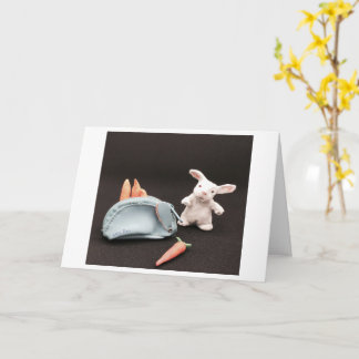 Carte Un lapin avec sa bourse