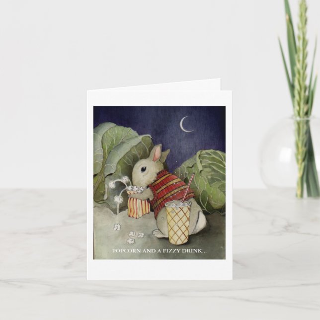 Carte Un lapin profite d'un snack (Devant)