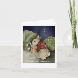 Carte Un lapin profite d'un snack