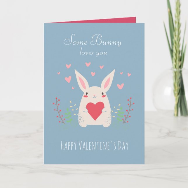 Carte Un lapin qui t'aime la Saint Valentin (Devant)