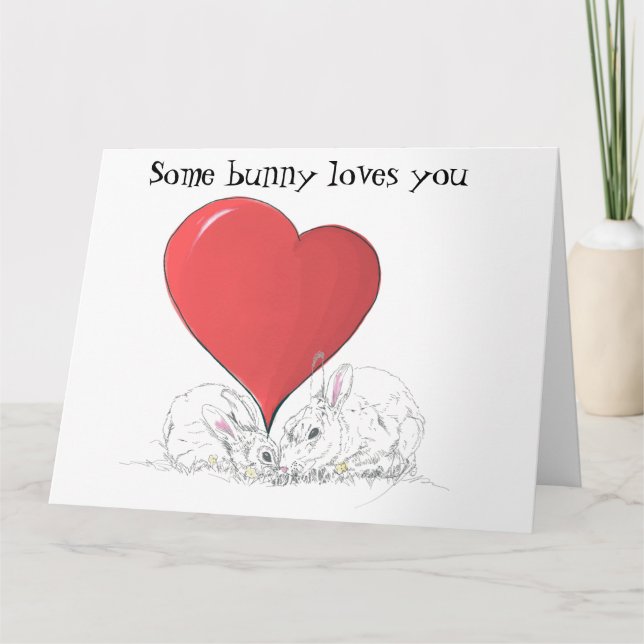 Carte Un lapin t'aime Big Red Heart card (Devant)
