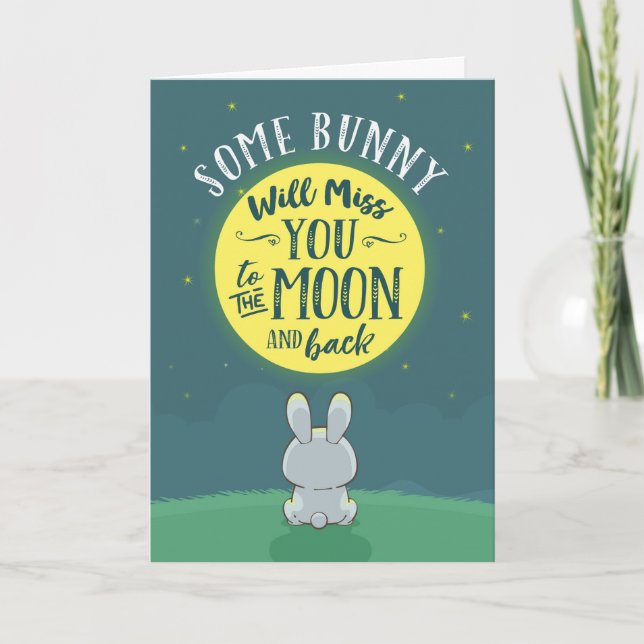 Carte Un lapin te manquera sur la Lune et sur le dos (Devant)