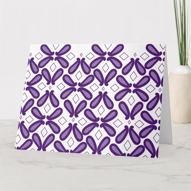 Carte Un motif symétrique de couleur blanche et violette (Devant)