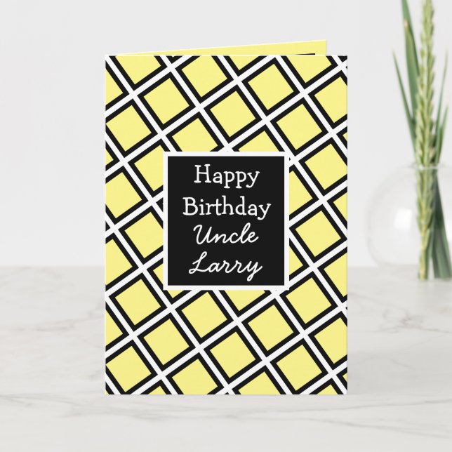 Carte Un oncle d'anniversaire personnalisé moderne (Devant)