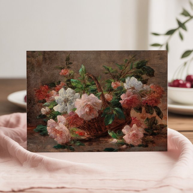 Carte Un panier avec Roses | Eugene Petit (Créateur téléchargé)