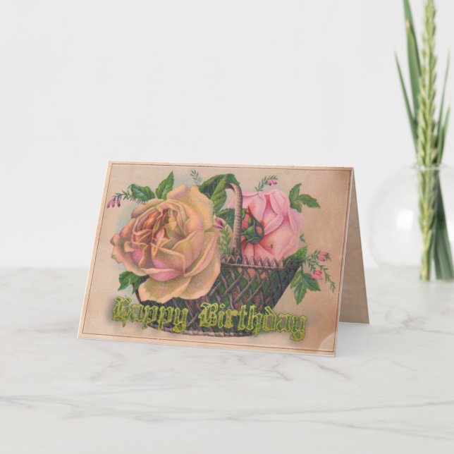 Carte Un panier des roses victoriens pour votre (Devant)
