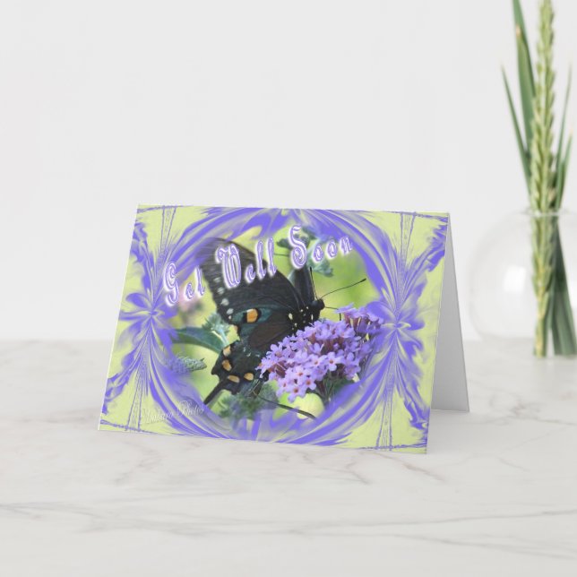 Carte Un papillon GetWellWish-peut modifier les mots int (Devant)