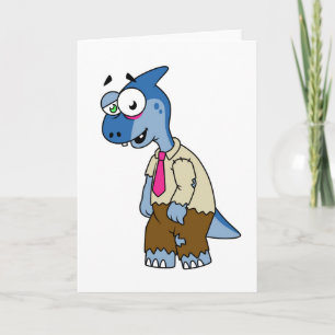 Carte Un Parasaurolophus Caricaturé En Zombie.