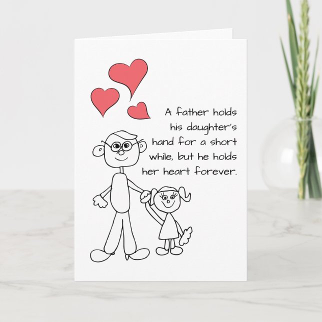 Carte Un père tient la main de sa fille (Devant)