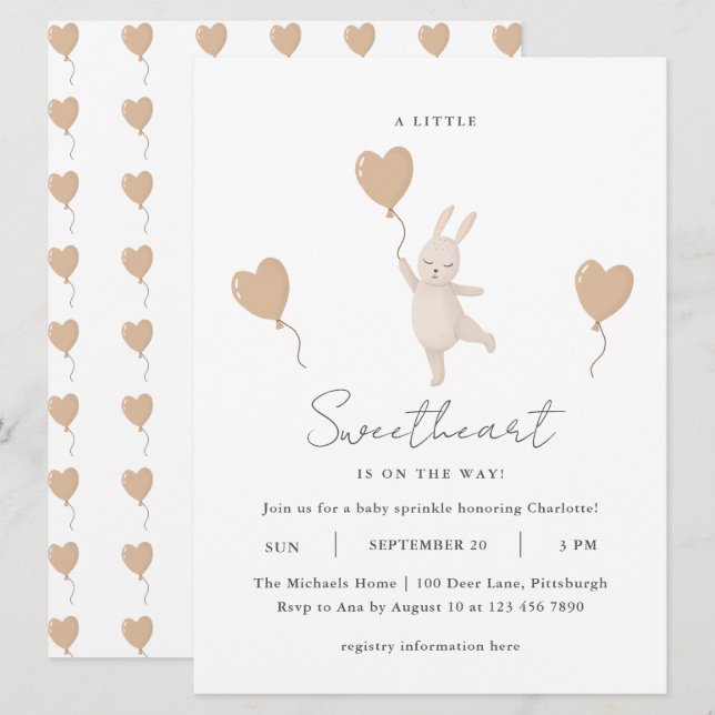 Carte Un petit amour est en route Baby Sprinkle (Devant / Derrière)