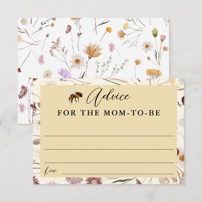 Carte Un petit Baby shower de miel conseil pour maman Ca (Devant / Derrière)