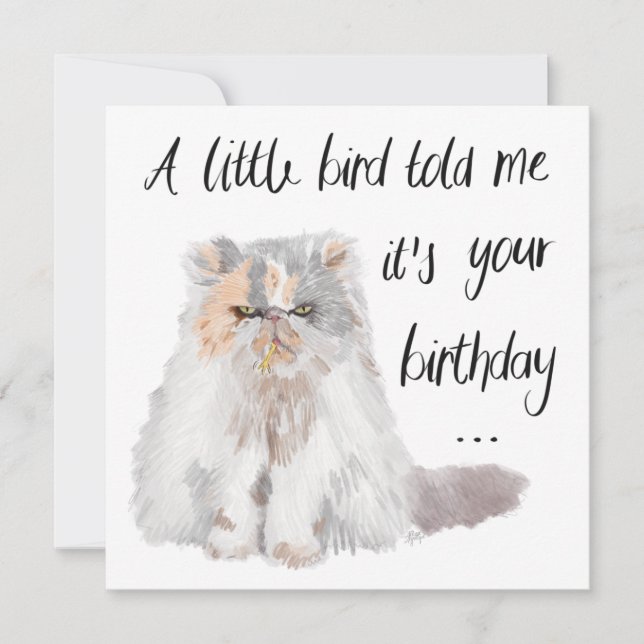Carte Un petit oiseau m’a dit que c’était ton anniversai (Devant)