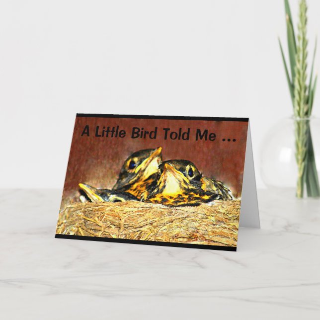 Carte Un Petit Oiseau m'a dit : C'est ton anniversaire ! (Devant)