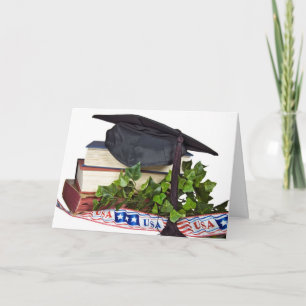 Carte Un plafond de diplôme sur les livres avec ruban pa