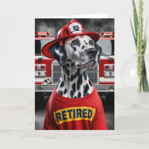 Carte Un pompier Dalmation portant une chemise à la retr