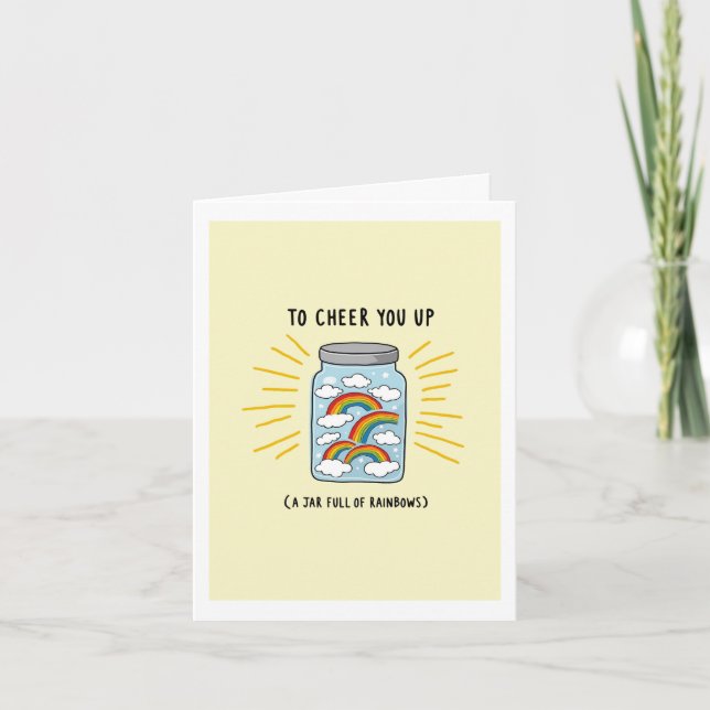 Carte Un pot d'arc-en-ciel pour vous encourager à monter (Devant)