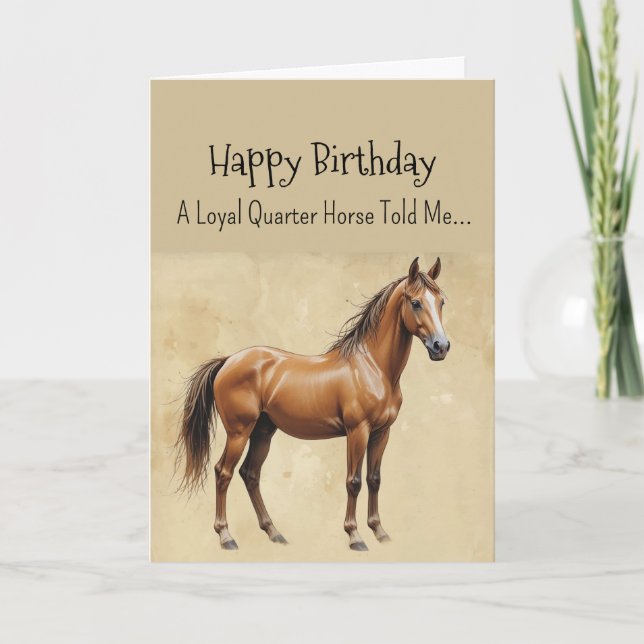 Carte Un quart de cheval Personnalité Anniversaire (Devant)