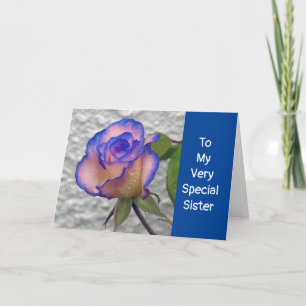 CARTE **UN ROSE SPÉCIAL** JUSTE POUR MA **SOEUR**