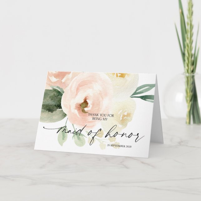 Carte Un rose vif à ma femme de Merci Mariage d'honneur (Devant)