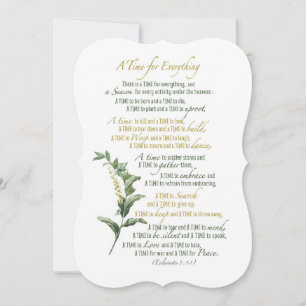 Carte Un temps pour tout - Ecclesiastes 3 : 1-8