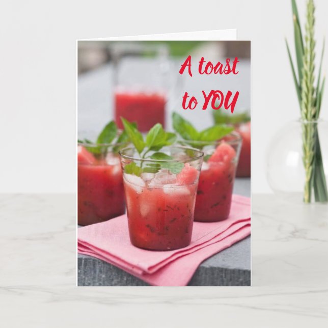 CARTE ***UN TOAST À VOUS*** POUR VOTRE "ANNIVERSAIRE" (Devant)