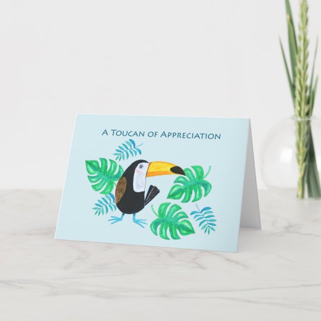 Carte Un Toucan de Remerciement Mignon Drôle Merci (Devant)