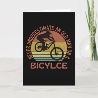Carte Un Vieux Homme Sur Un Grand-Père À Vélo