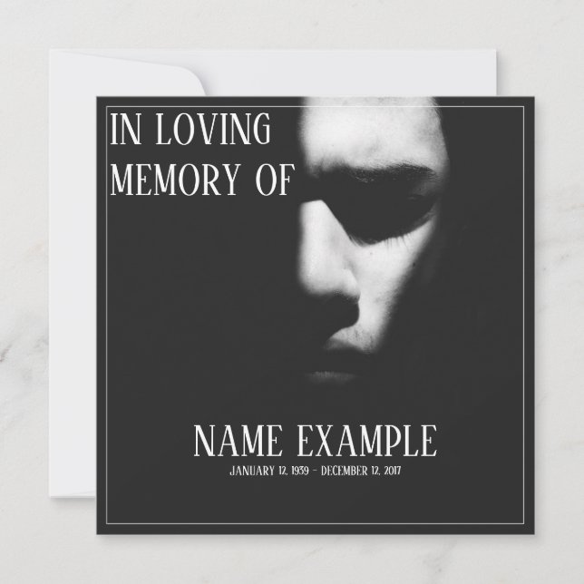 Carte Un visage endormi dans une demi-ombre (Devant)