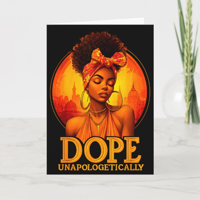 Carte Unapologetically Black History Afro Melanin Girl W (Devant)