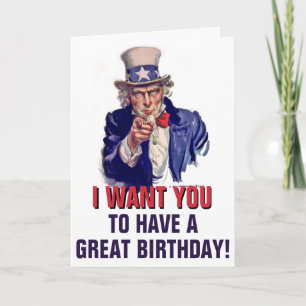 Carte Uncle Sam Custom Birthday Greeting Card