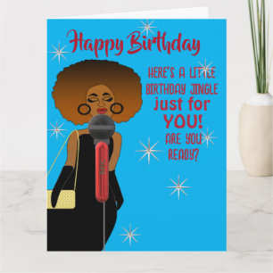 Carte Une Africaine Américaine Chante Guitare Anniversai