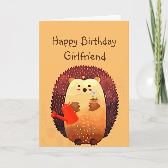 Carte Une amie aimante Anniversaire Cute Hedgehog Animal (Devant)