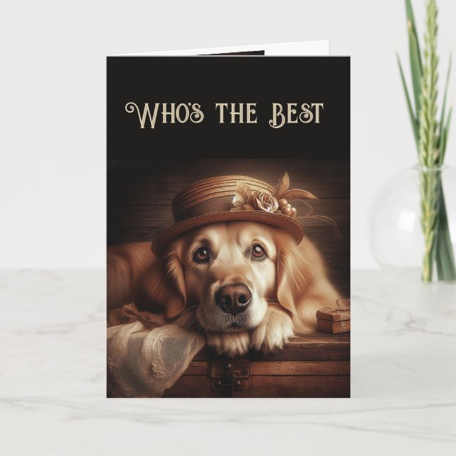 Carte Une année de plus pour être fabuleux chien amusant (Devant)