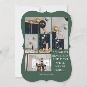 Carte Une année pour se souvenir 6 photo collage vert