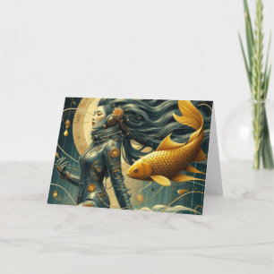Carte Une astronaute et un poisson Retro Toute l'occasio