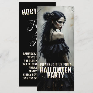 Carte Une dame mystique dans la forêt d'Halloween foncée