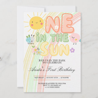 Carte une dans l'invitation de premier anniversaire Sole
