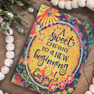 Carte Une douce fin à un nouveau début de plaisir floral