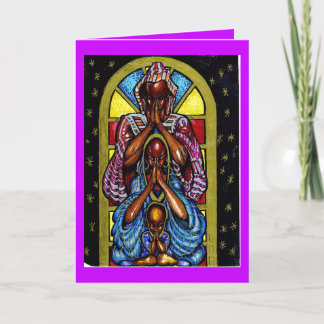 CARTE UNE FAMILLE QUI PRIE ENSEMBLE RESTENT ENSEMBLE