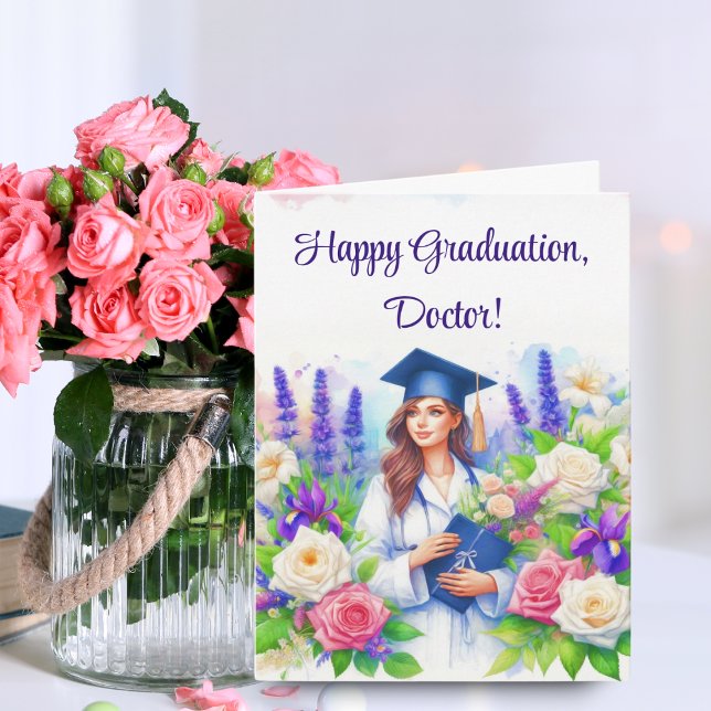 Carte Une femme Docteur Happy Graduation Médicale (Créateur téléchargé)