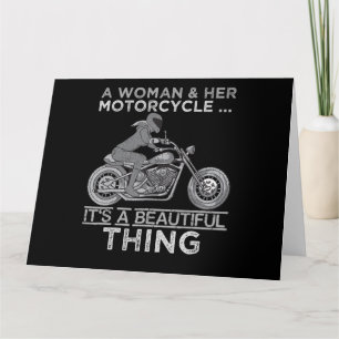 Carte Une Femme Et Son Cadeau D'Art Moto Pour Les Vélos